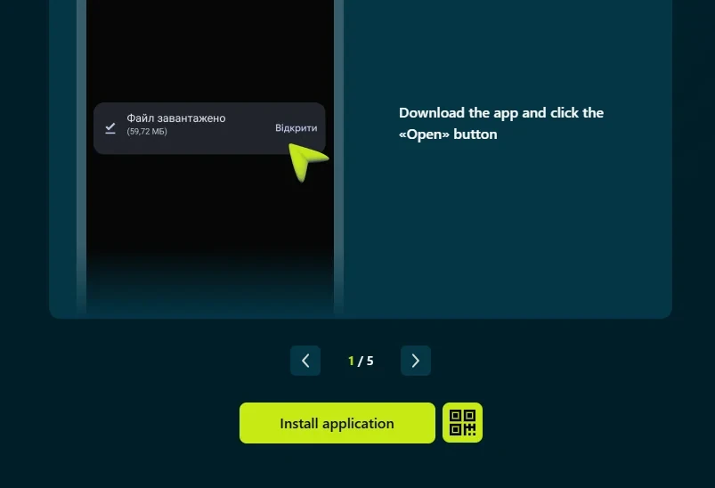 Setting up the Topmatch program: launching the downloaded APK file on a smartphone